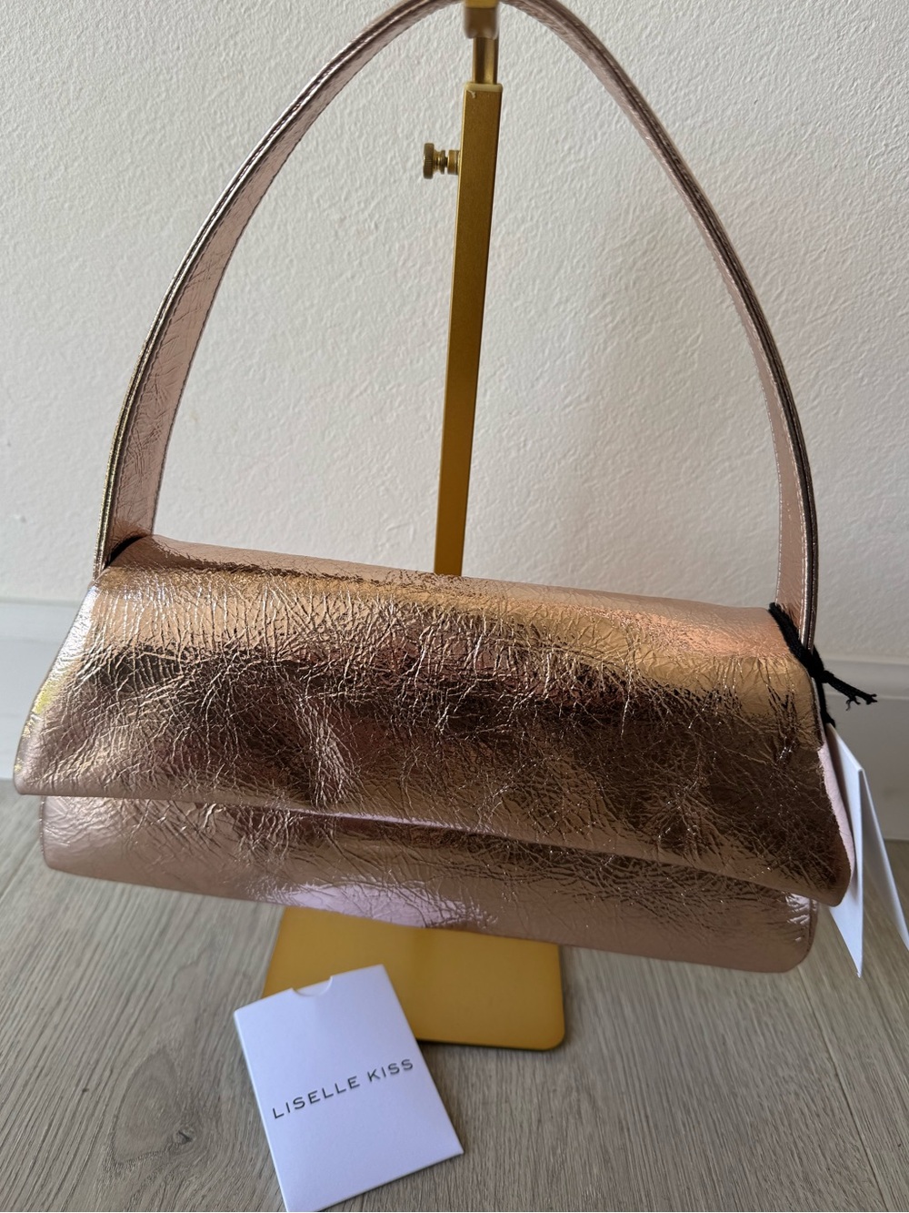 Liselle Kiss Metallic Rose Gold Shoulder Bag